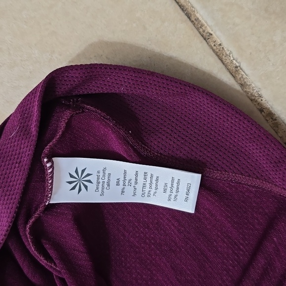 Athleta Marroon Tank Top with Built-in Bra- M - Picture 4 of 10